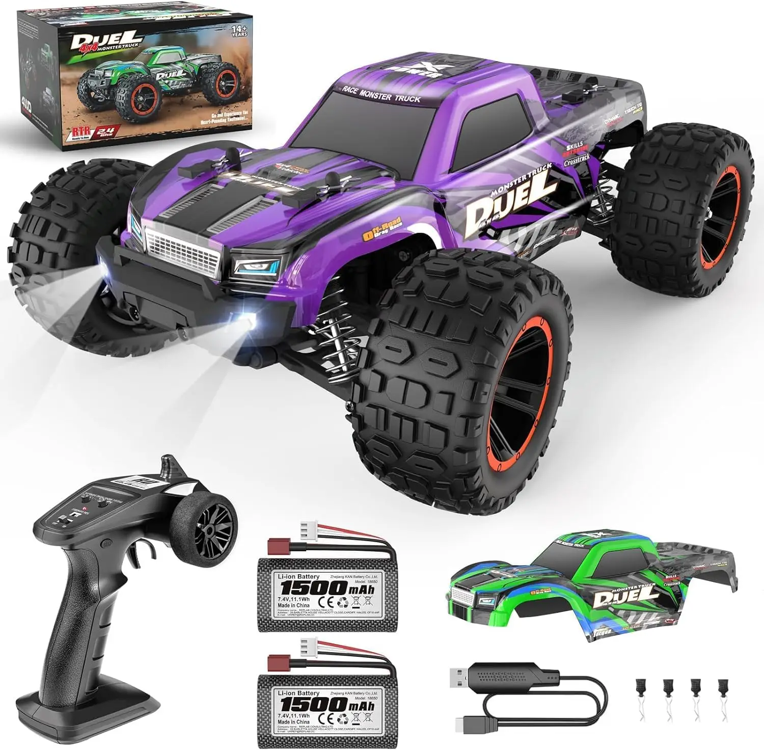 Rc Hobby Monster Truck - Camions RC 1:14, Voiture télécommandée à