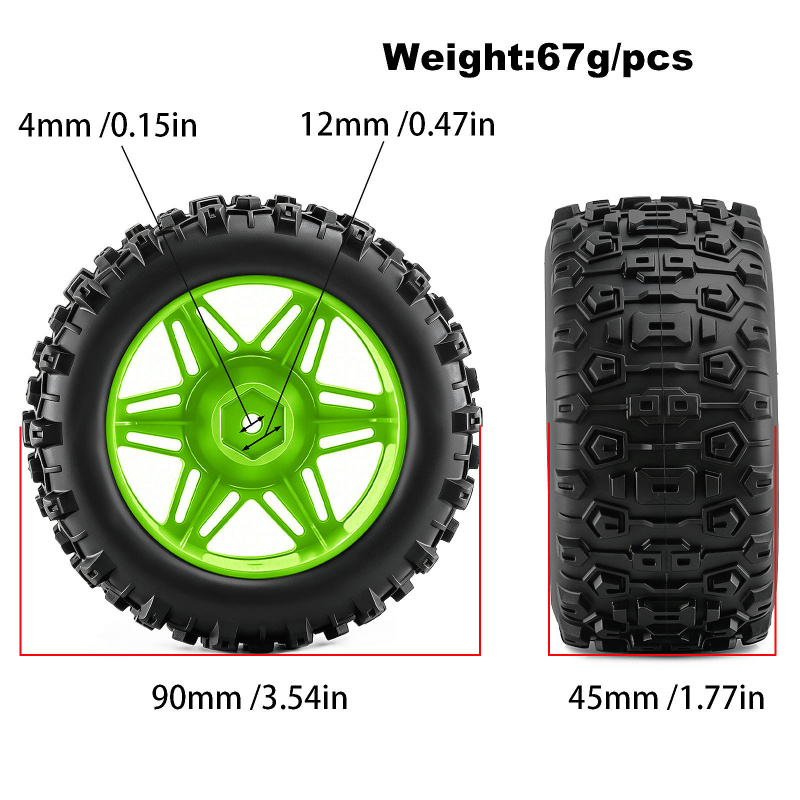 Pneus de camion monstre RC, 4  - Rc Truck Monster avis et prix
