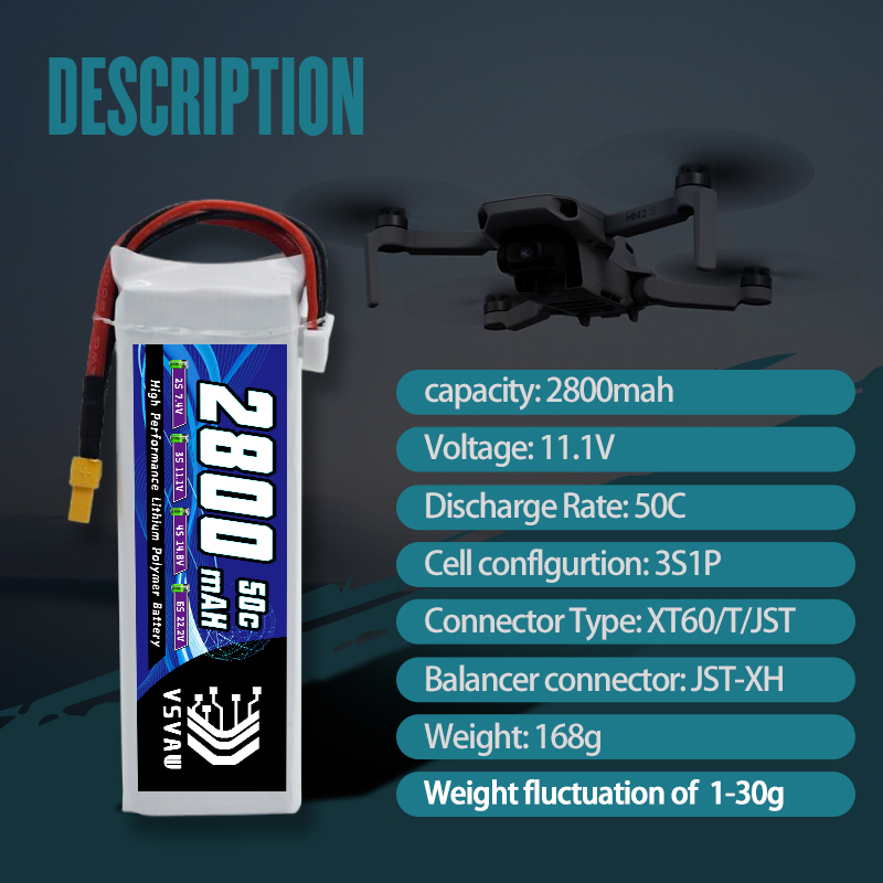 VSVAW 3S 2800mAh batterie Lipo - Hobby Rc Quadcopters & Multirotors avis et prix
