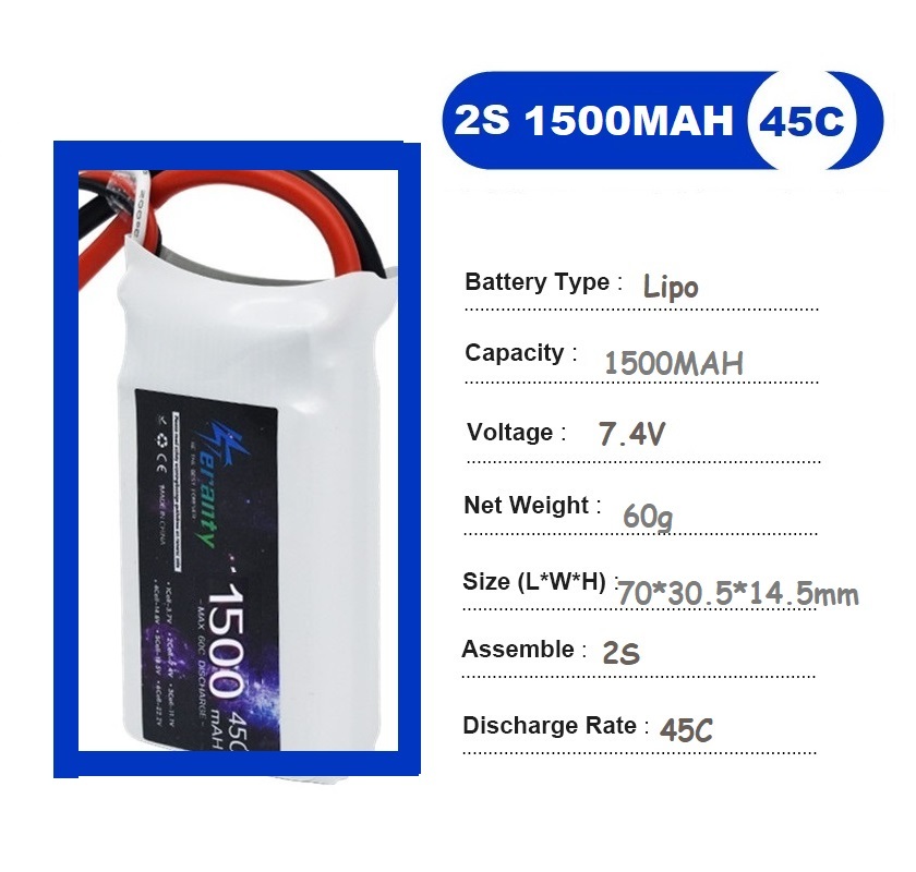 2 pièces 7.4V Lipo 2S batterie - Rc Hobby Drone avis et prix