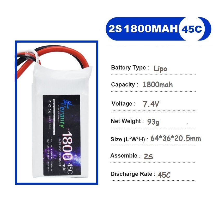 2 pièces 7.4V Lipo 2S batterie - Rc Hobby Drone avis et prix