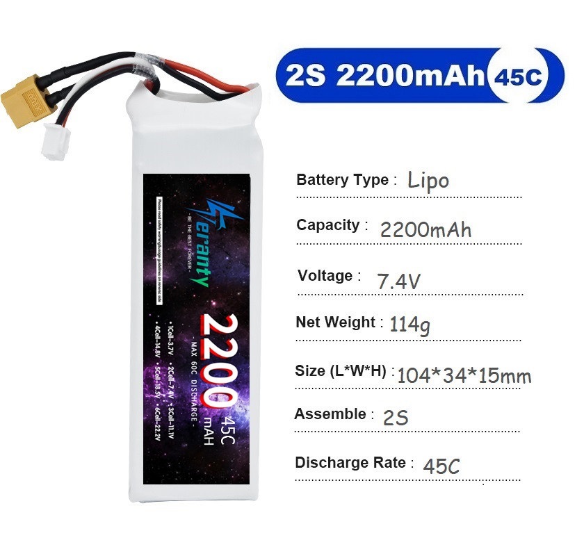 2 pièces 7.4V Lipo 2S batterie - Rc Hobby Drone avis et prix